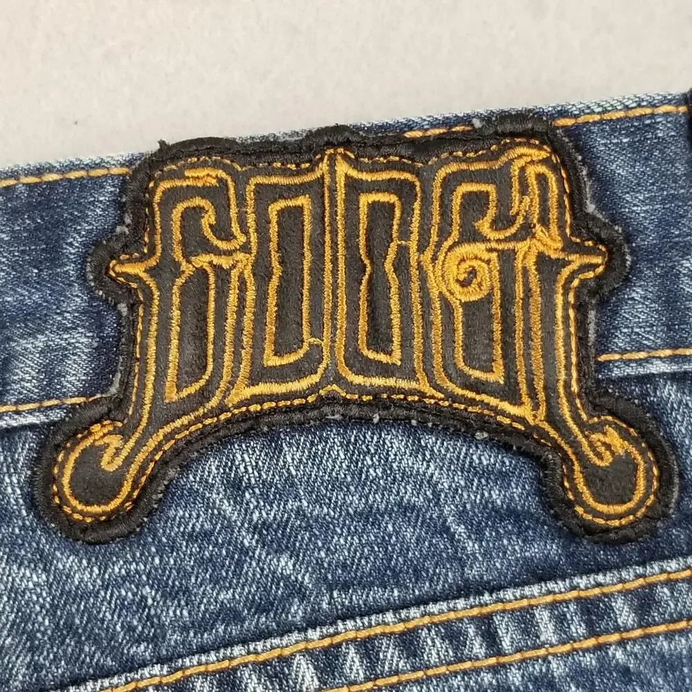 Coogi Jeans Mens 36x34 Blue Denim Embroidered Dragon Back Pocket Baggy Hip‎ Hop